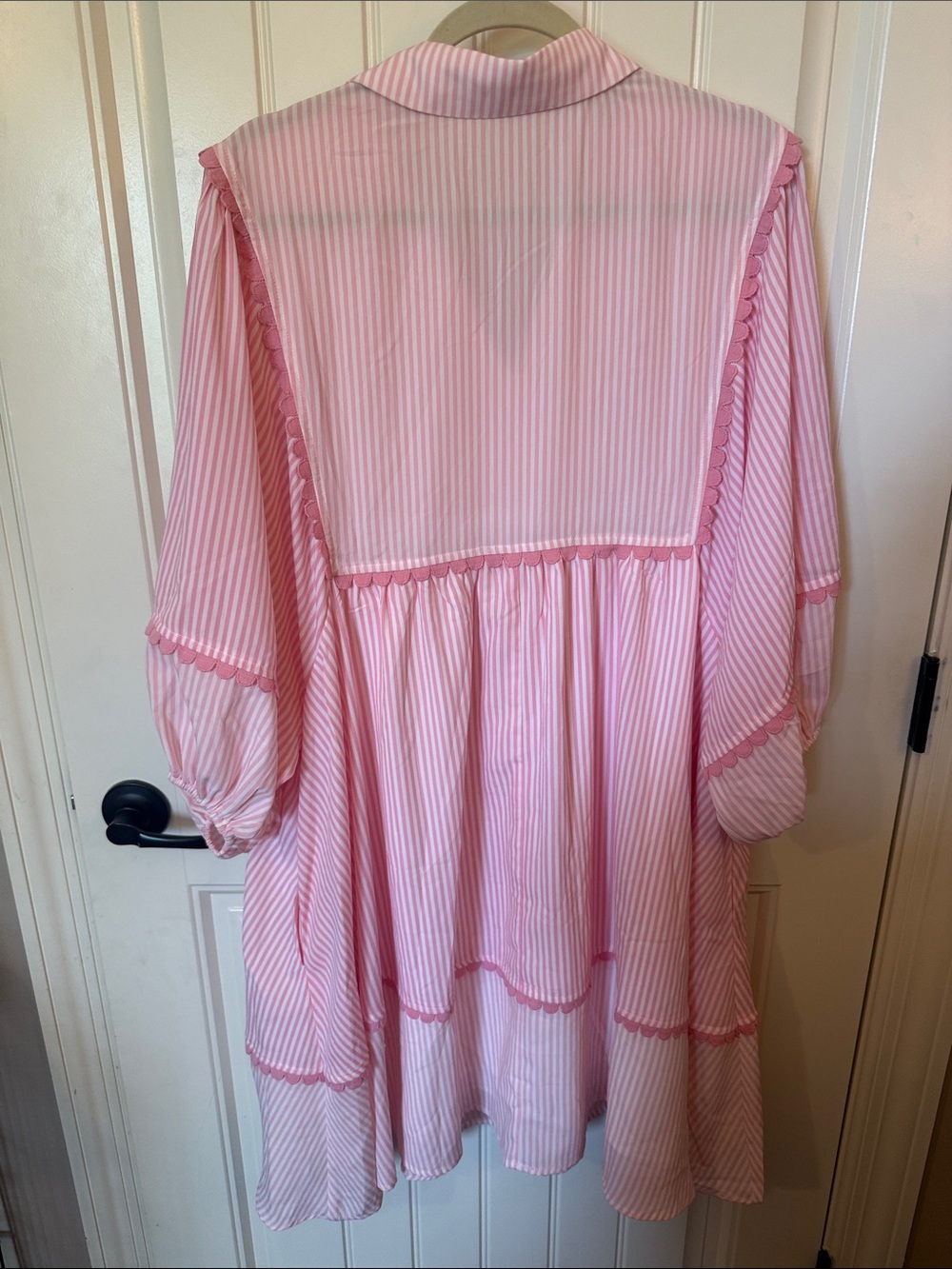Simply Southern Pink Striped Smocked Yoke Midi Dress - Picture 11 of 15